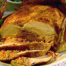 Poche's Turducken with Crawfish & Shrimp 